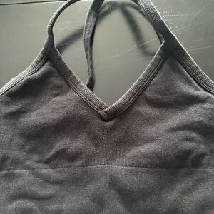 Ribbed black alo bra top